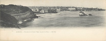 CPA PANORAMIQUE FRANCE 64 "Biarritz, panorama de la grande plage, vue prise du phare"