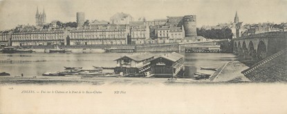 CPA PANORAMIQUE FRANCE 49 "Angers, vue sur le château et le pont de la Basse Chaîne"