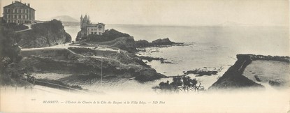 CPA PANORAMIQUE FRANCE 64 "Biarritz, l'entrée du chemin de la côte des Basques et la villa Belza"