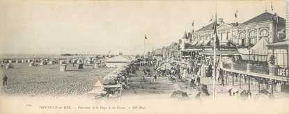 CPA PANORAMIQUE FRANCE 14 "Trouville sur Mer, panorama de la plage et du casino"