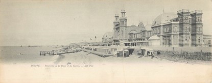 CPA PANORAMIQUE FRANCE 76 "Dieppe, panorama de la plage et du casino"