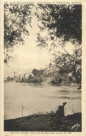 CPA FRANCE 47 "Port Sainte Marie, vue sur la Garonne prise de l'Ile"