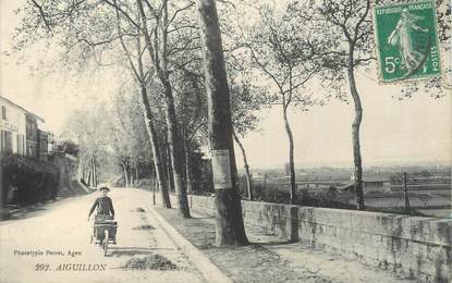 CPA FRANCE 47 "Aiguillon, avenue de la gare"