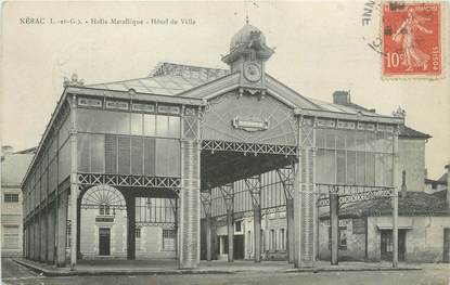 CPA FRANCE 47 "Nérac, Halle métallique, hôtel de ville"