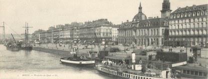 CPA PANORAMIQUE FRANCE 76 "Rouen, perspective des quais"