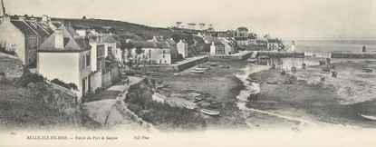 CPA PANORAMIQUE FRANCE 56 "Belle Ile en Mer, entrée du port de Sauzon"