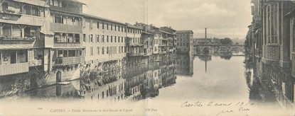 CPA PANORAMIQUE FRANCE 81 "Castres, vieilles maisons sur la rive gauche de l'Agoût"