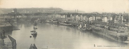 CPA PANORAMIQUE FRANCE 76 "Dieppe, vue générale de l'avant port"