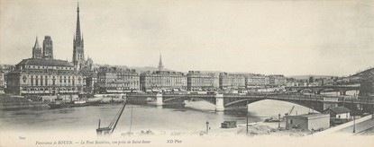 CPA PANORAMIQUE FRANCE 76 "Rouen, le pont Boïeldieu"
