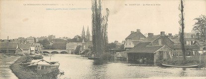 CPA PANORAMIQUE FRANCE 14 "Saint Lo, la Vire et la ville"