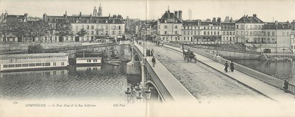 CPA PANORAMIQUE FRANCE 60 "Compiègne, le pont neuf et la rue Solférino"