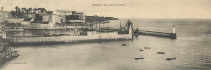 CPA PANORAMIQUE FRANCE 56 "Belle Ile, entrée du port de Palais"