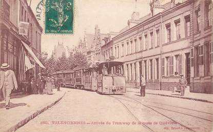 CPA FRANCE 59 "Valenciennes, arrivée du Tramway de la route de Quiévrain"