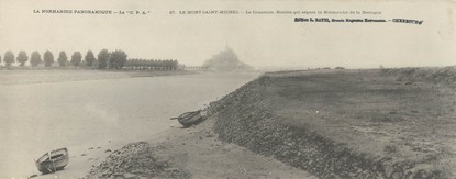 CPA PANORAMIQUE FRANCE 50 "Le Mont Saint Michel, le Couesnon"