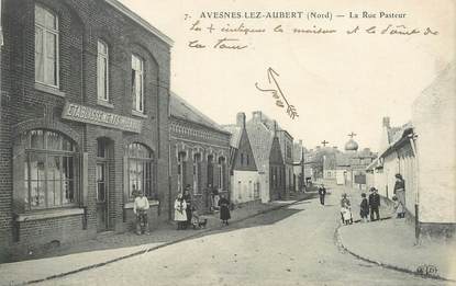 CPA FRANCE 59 "Avesnes lez Aubert, la rue Pasteur"
