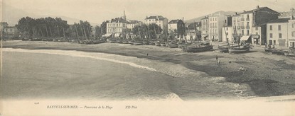 CPA PANORAMIQUE FRANCE 66 "Banyuls sur Mer, panorama de la plage"