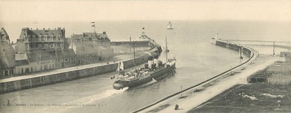 CPA PANORAMIQUE FRANCE 76 "Dieppe, le Steamer" / BATEAU