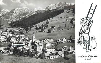 CPSM FRANCE 74 "La Clusaz, vue générale et la chaine des Aravis"