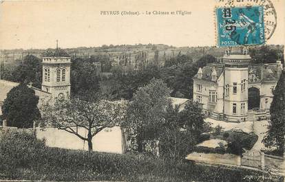 CPA FRANCE 26 "Peyrus, le chateau et l'Eglise"