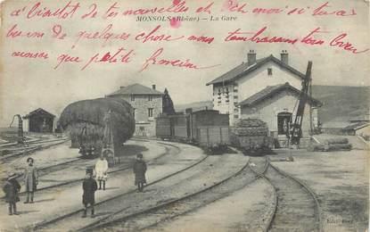 / CPA FRANCE 69 "Monsols, la gare"