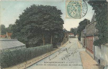 CPA FRANCE 78 "Rocquencourt, route du Chesnay et entrée du château"