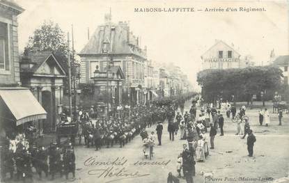 CPA FRANCE 78 "Maisons Laffitte, arrivée d'un régiment"