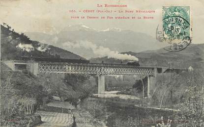 / CPA FRANCE 66 "Ceret, le pont métallique"