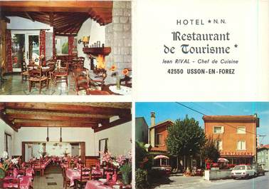 CPSM FRANCE 42 "Usson en Forez, hôtel restaurant de tourisme Jean Rival"