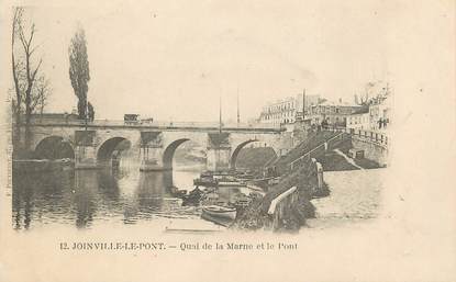 CPA FRANCE 94 "Joinville le Pont, quai de la Marne et le pont"
