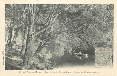 CPA FRANCE 94 "Le tour de Marne, la Marne à Champigny, berge de la rive gauche"