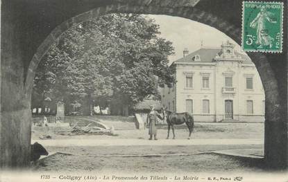 CPA FRANCE 01 "Coligny, la promenade des Tilleuls, la mairie"