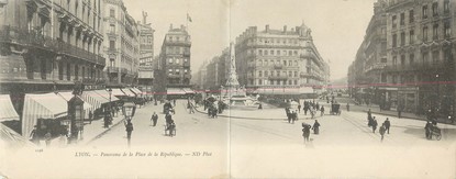CPA PANORAMIQUE FRANCE 69 "Lyon, panorama de la place de la République"
