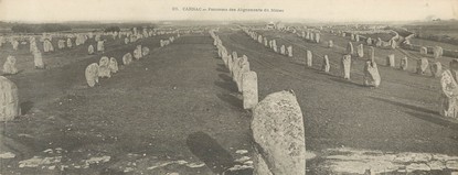 CPA PANORAMIQUE FRANCE 56 "Carnac, panorama des alignements du Ménec"