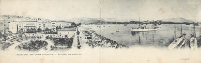 CPA PANORAMIQUE FRANCE 20 "Corse, panorama des quais d'Ajaccio, arrivée du courrier"