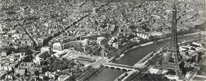 CPSM PANORAMIQUE FRANCE 75008 "Paris, la tour Eiffel, la seine, le palais de Chaillot"