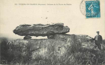 CPA FRANCE 53 "Viviers en Charnie, dolmen de la Pierre du diable"