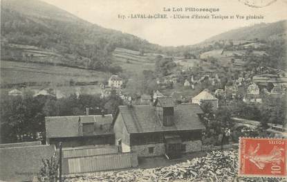 CPA FRANCE 46 "Laval de Cère,, l'usine d'extrait Tanique et vue générale"