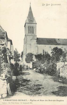 CPA FRANCE 46 "Labastide Murat, église et rue du Roi de Naples"