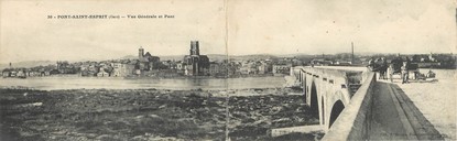 CPA PANORAMIQUE FRANCE 30 "Pont Saint Esprit, vue générale et pont"