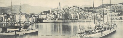 CPA PANORAMIQUE 06 "Menton, la ville et le port"