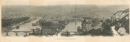 CPA PANORAMIQUE 76 "Rouen, panorama vu de Bon secours"
