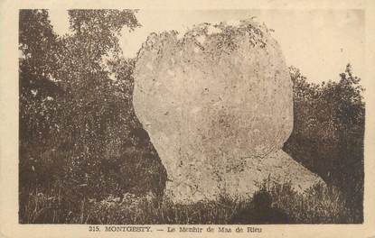 CPA FRANCE 46 "Montgesty, le menhir de Mas de Rieu" / CACHET DAGUIN