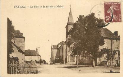 CPA FRANCE 46 "Payrac, la place et la rue de la mairie"