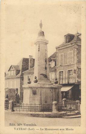 CPA FRANCE 46 "Vayrac, le monument aux morts"