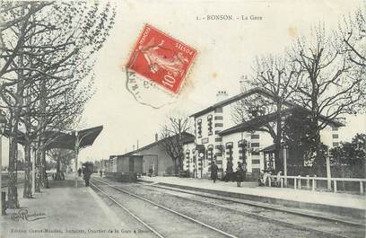 CPA FRANCE 42 " Bonson, la gare "