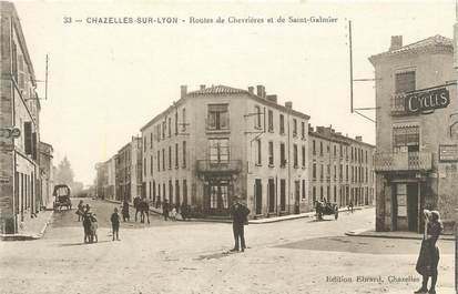 CPA FRANCE 42 " Chazelles sur Lyon, routes de Chevrières "