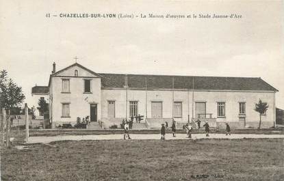 CPA FRANCE 42 " Chazelles sur Lyon, stade Jeanne d'Arc "