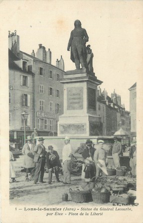 CPA FRANCE 39 " Lons le Saunier, statue du général Lecourbe "