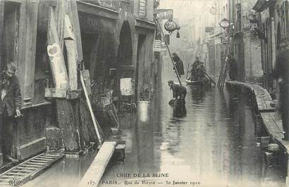 CPA FRANCE 75005 "Paris, rue de Bièvre" / INONDATIONS