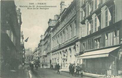 CPA FRANCE 75002 "Paris, mairie du 2ème arrondissement, rue de la banque"